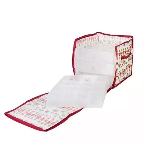 Laura Ashley 64 Count Stackable Christmas Ornament Storage Box Storage